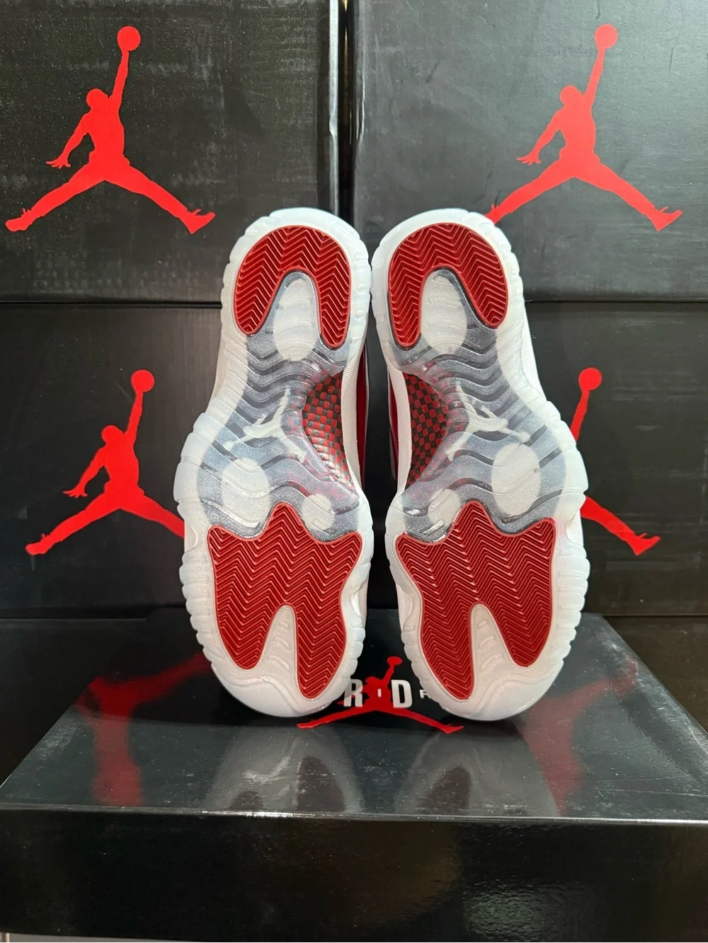 Jordan 11 Retro Cherry Low-Top Sneaker in White & Red